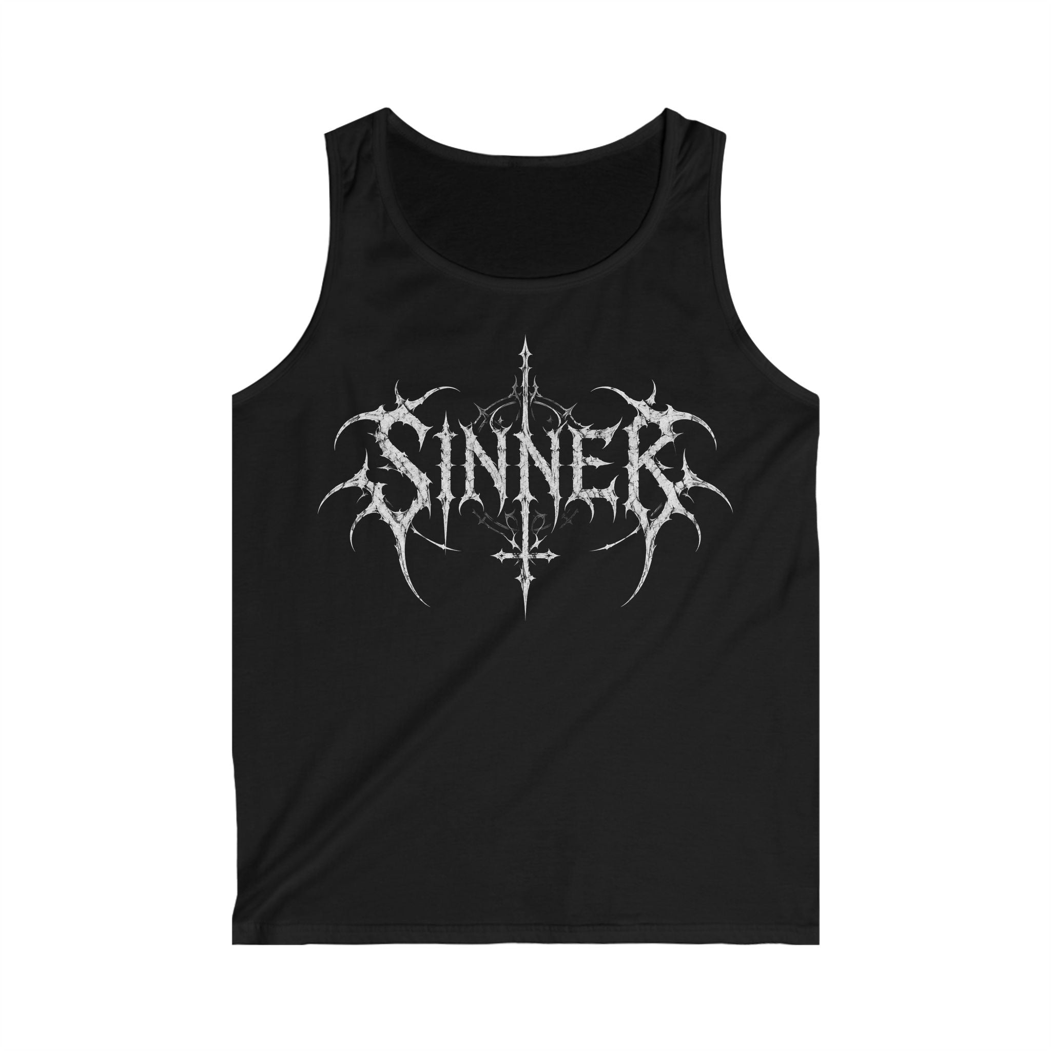 Sinner Black Tank Top — Gothic Metal Band Style Sleeveless Shirt