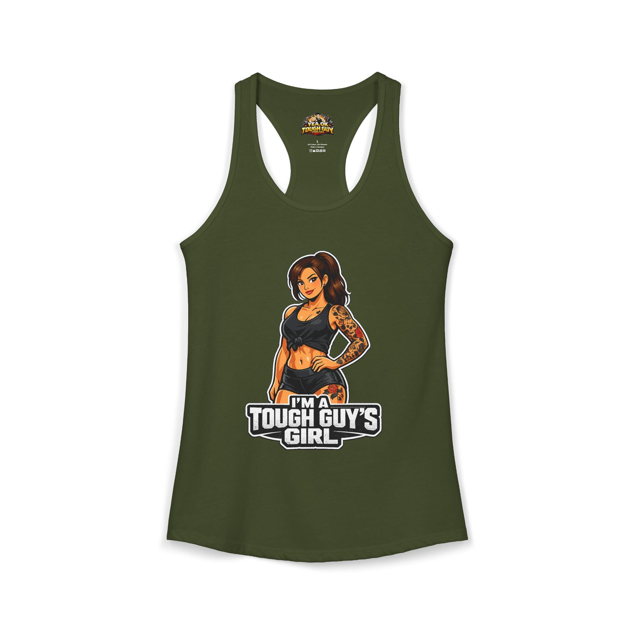 Women's Racerback Training Tank — Yea Ok Tough Guy
