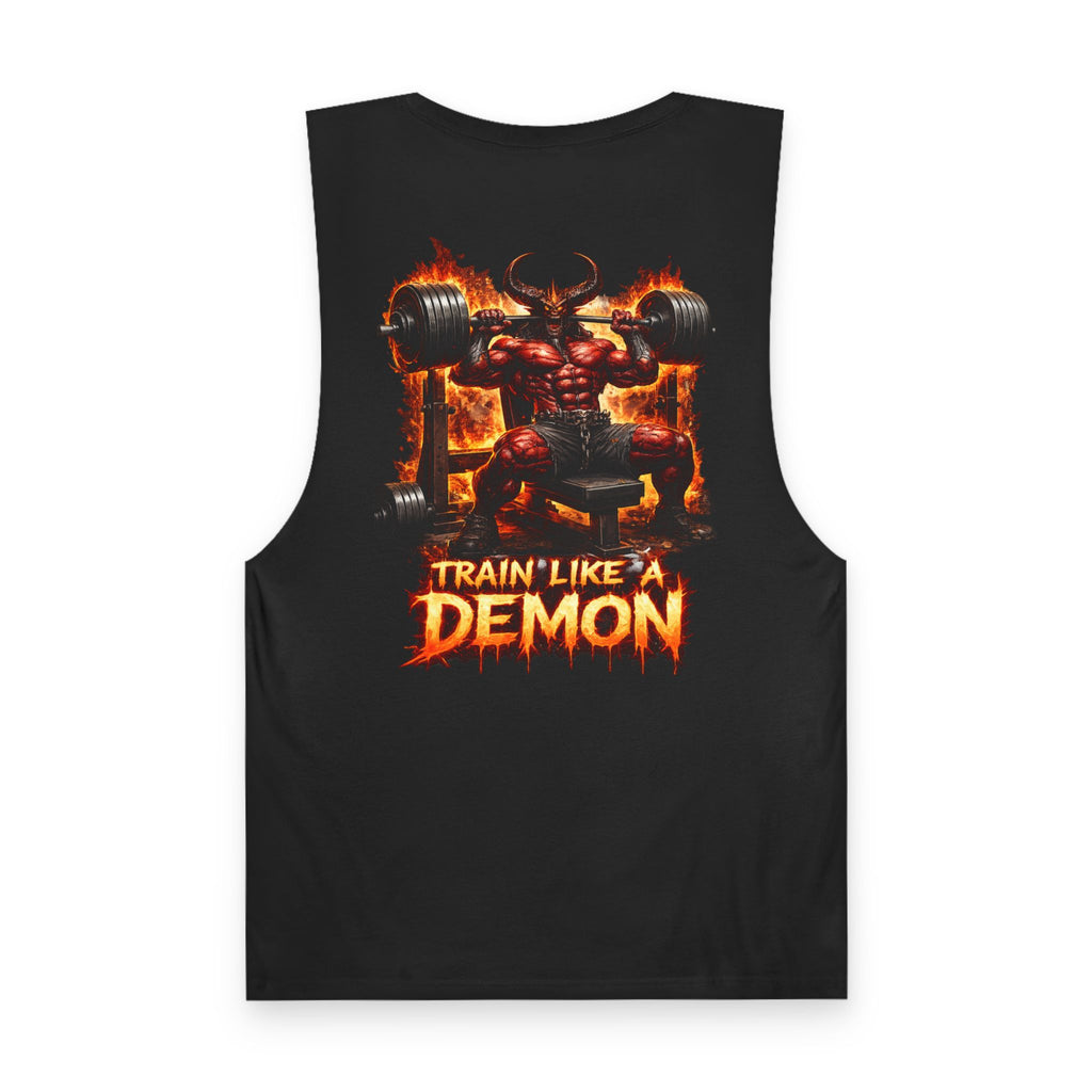Train Like a Demon Tank Top — Gym Muscle Sleeveless Shirt