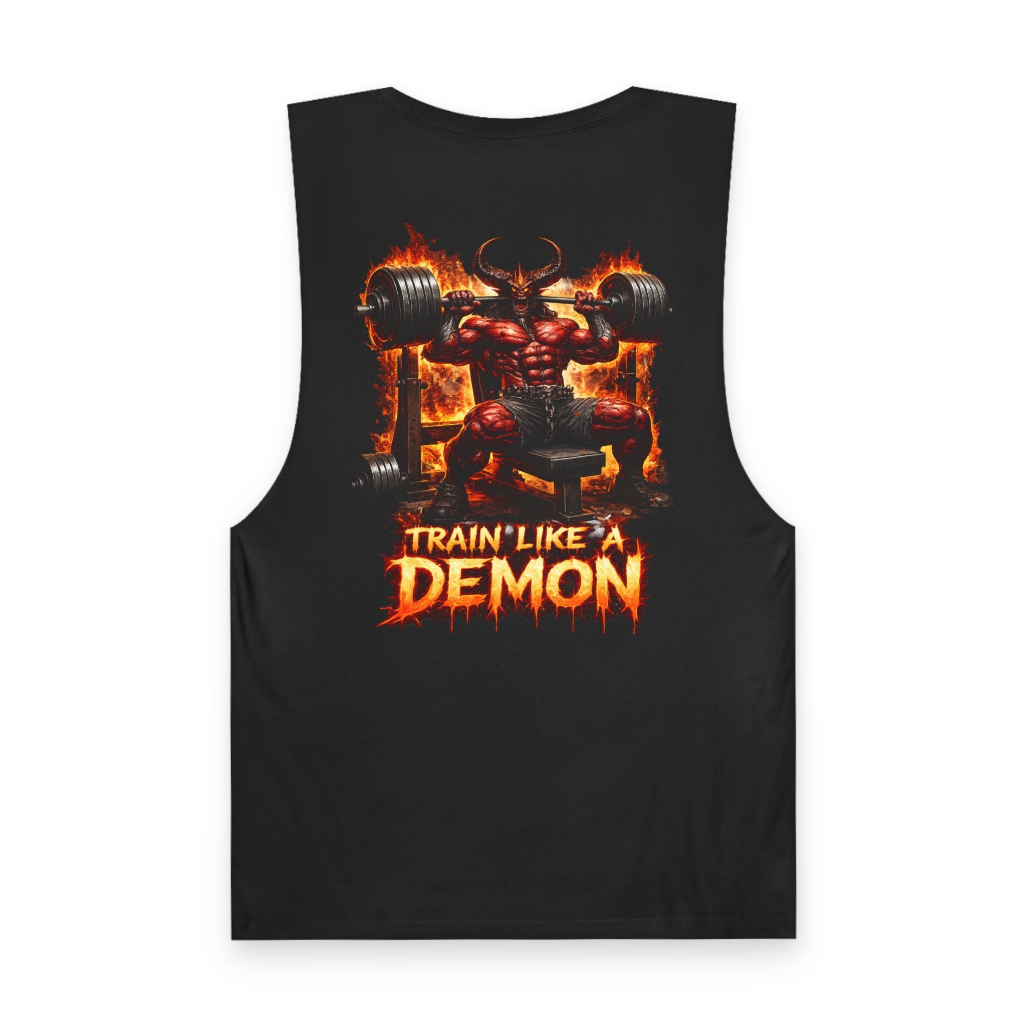 Train Like a Demon Tank Top — Gym Muscle Sleeveless Shirt