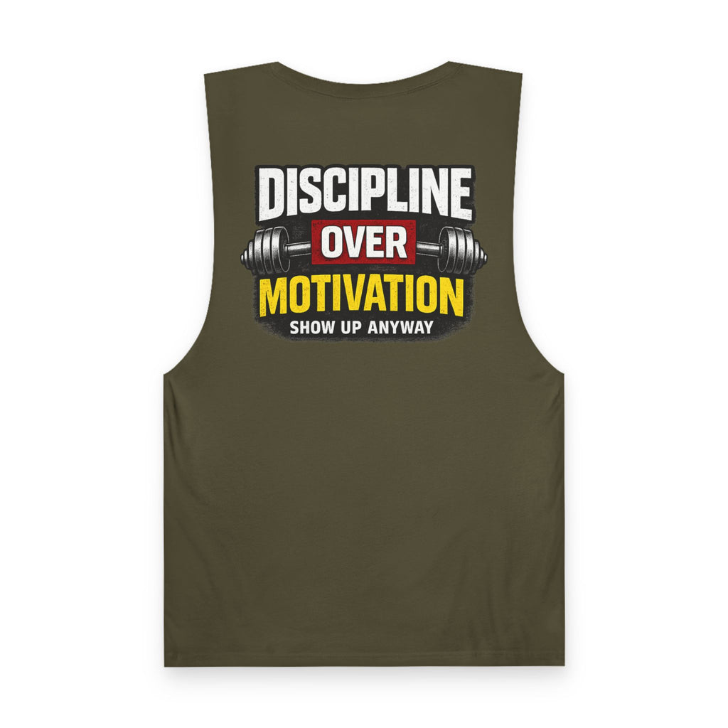 Discipline Over Motivation Tank Top — Gym Workout Fitness Muscle Tee