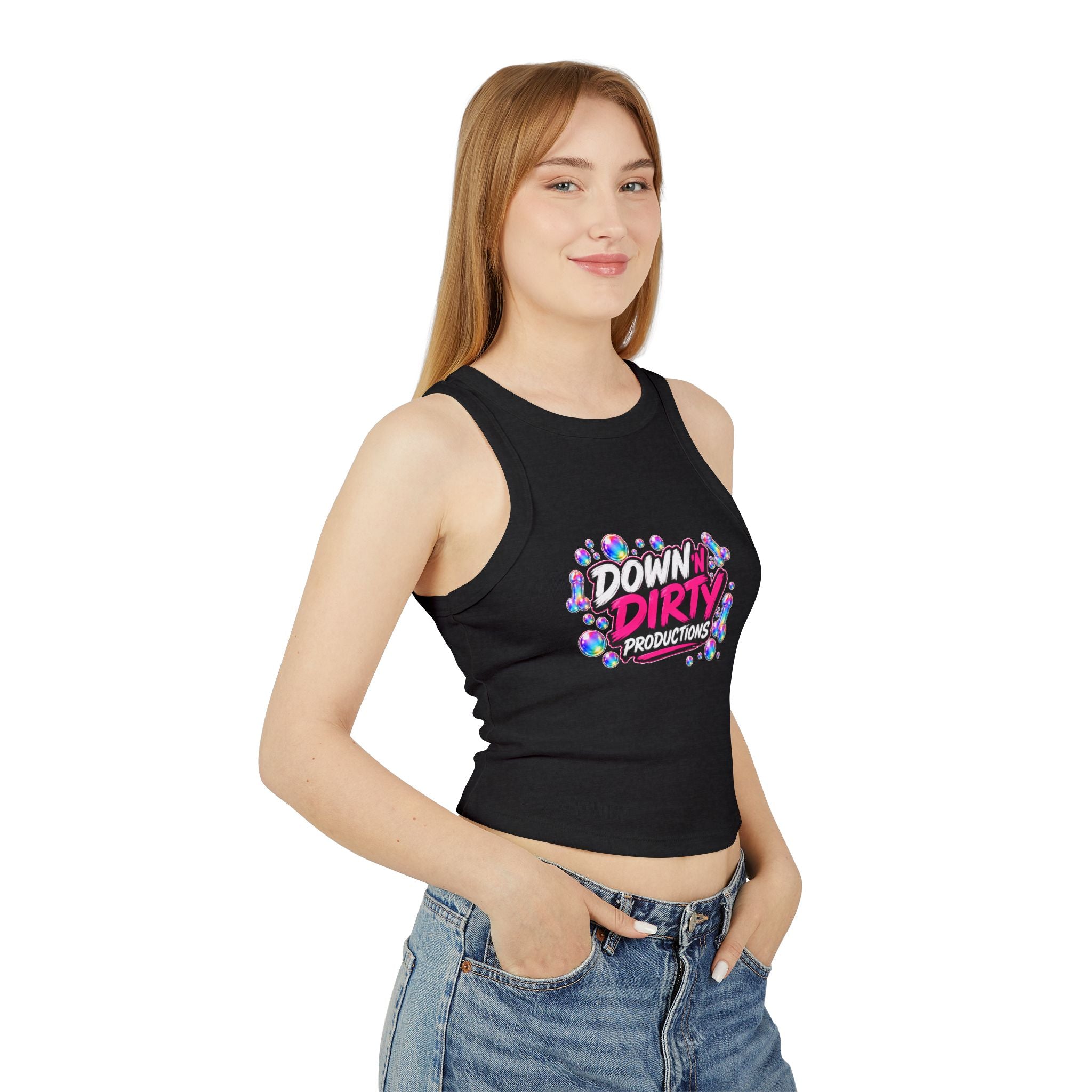 I Love Blowing Bubbles Racer Tank — Down Dirty Productions Graphic Tank Top