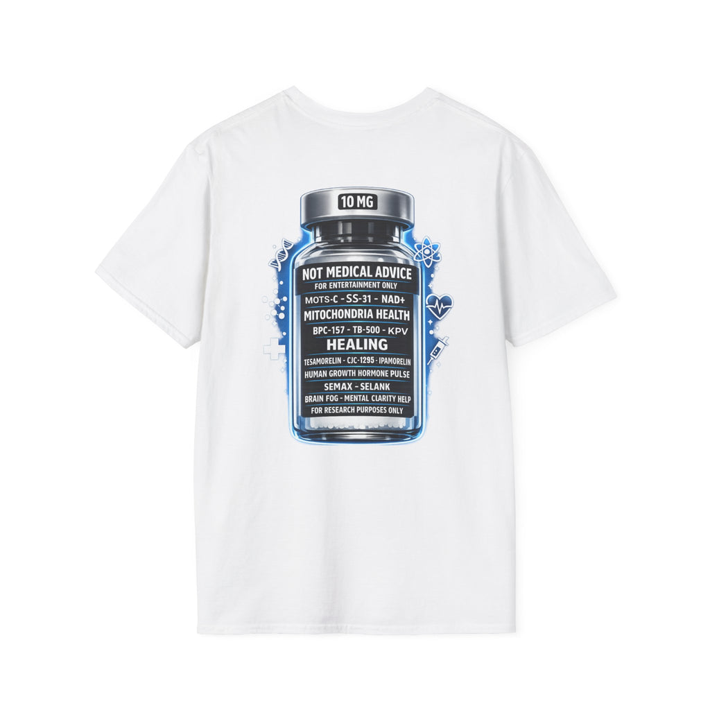 T-Shirt — “NOT MEDICAL ADVICE” Peptide Vial Graphic Tee