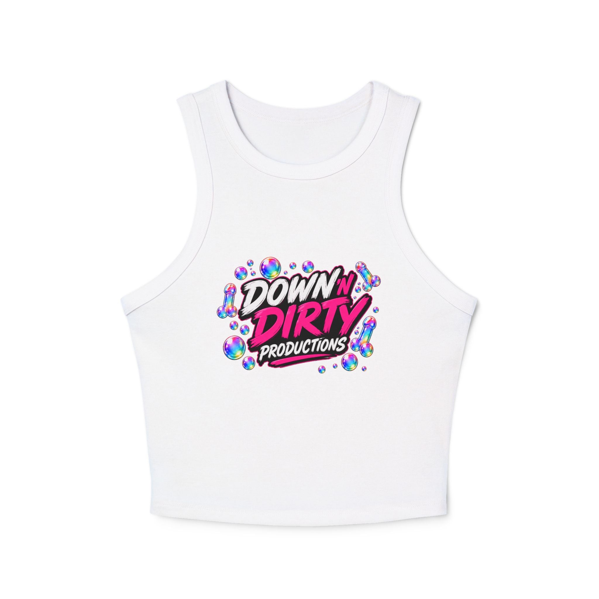 I Love Blowing Bubbles Racer Tank — Down Dirty Productions Graphic Tank Top
