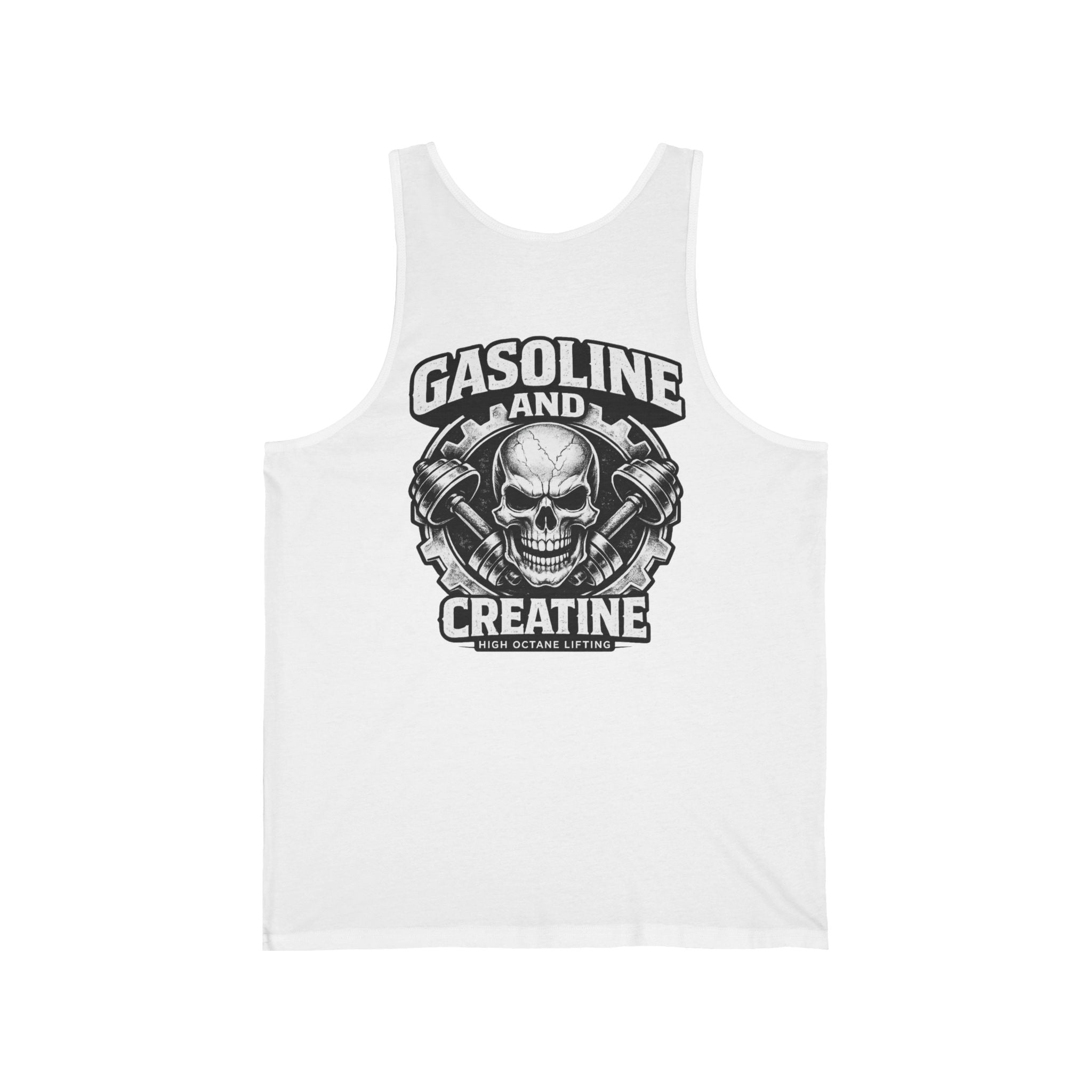 Gasoline and Creatine Skull Tank Top — Gym & Motorcycle Muscle Tank