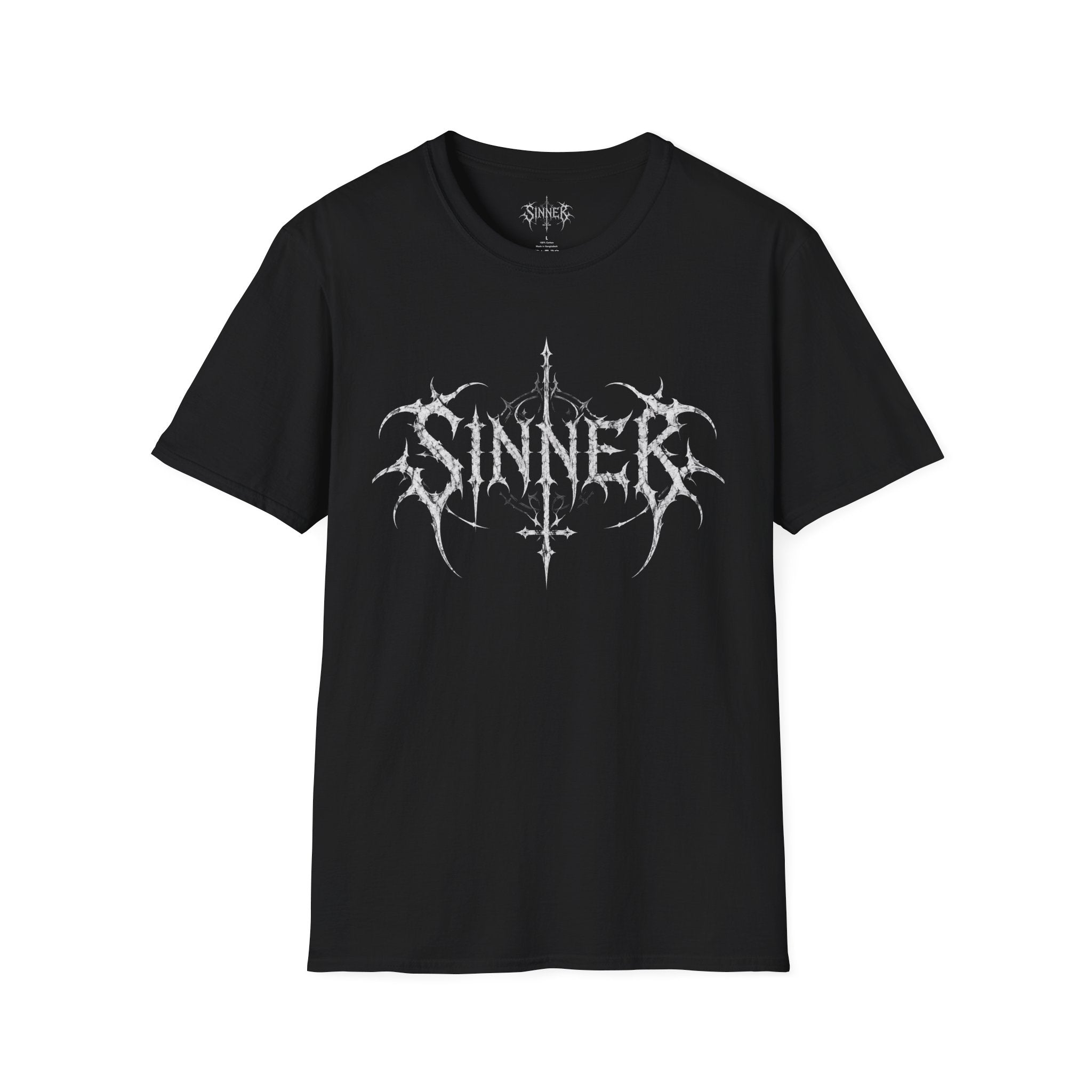 Sinner Graphic T‑Shirt — Gothic Metal Logo Tee