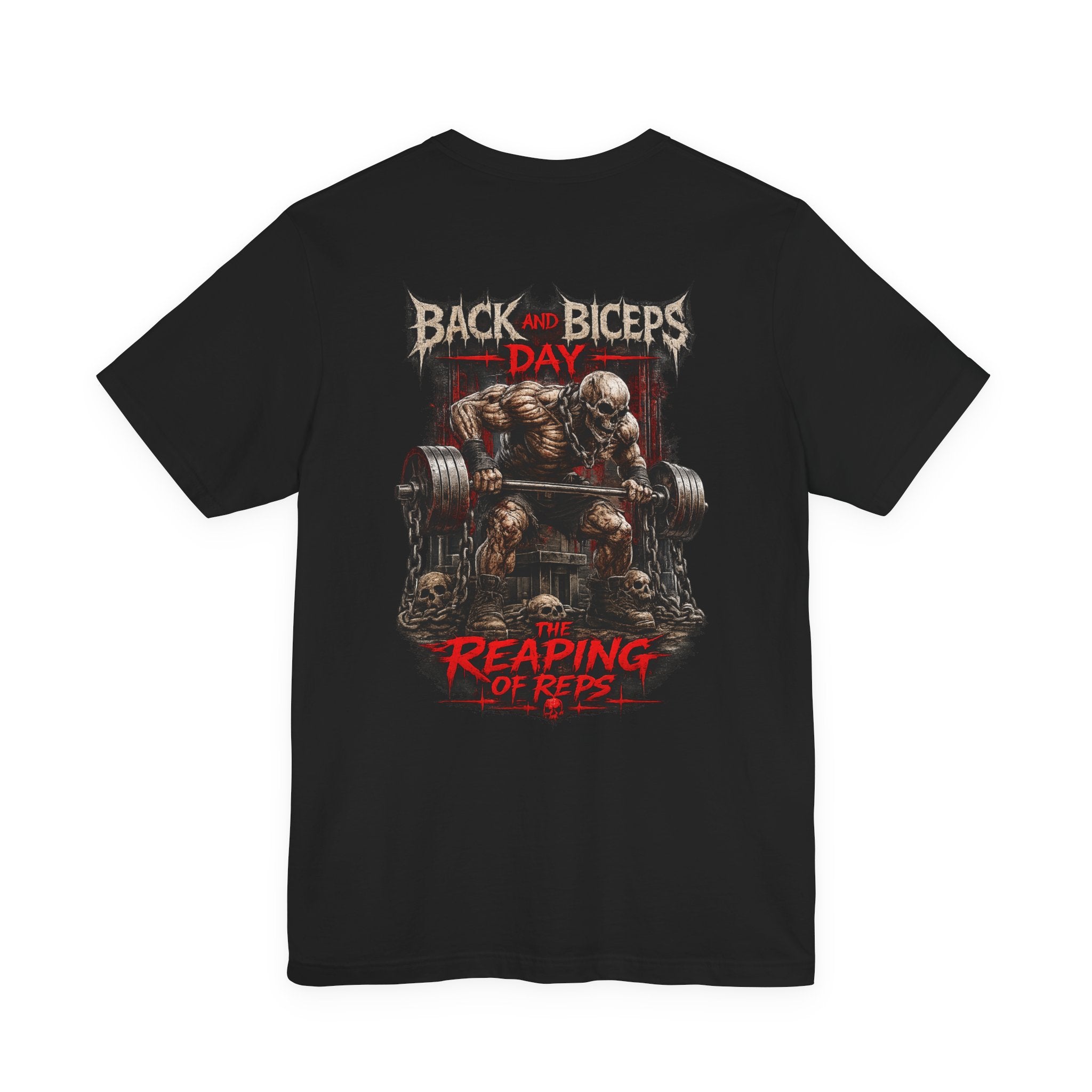 Back and Biceps Day Gym Tee — "The Reaping of Reps" Workout T-Shirt