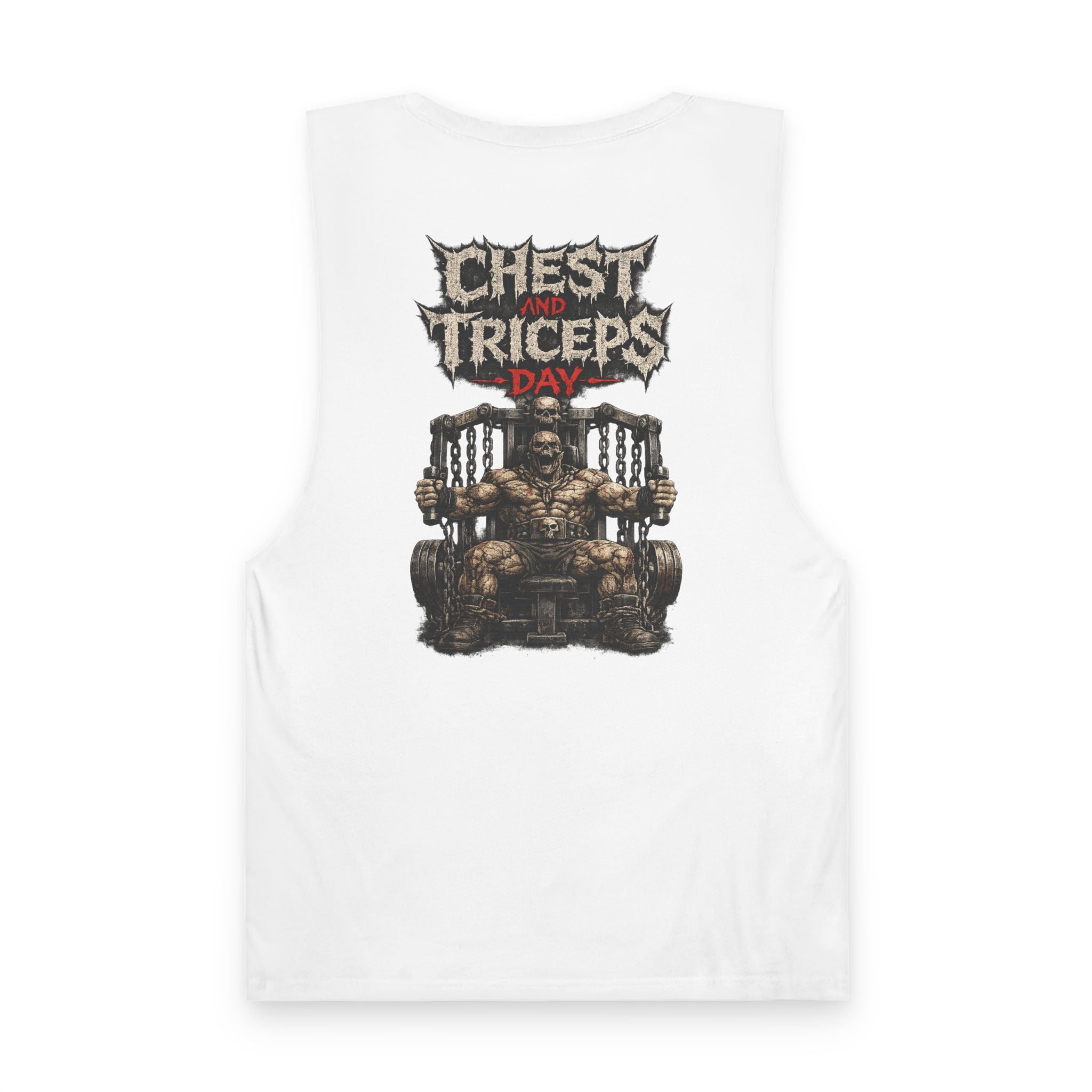 Chest & Triceps Day Tank Top — Tough Guy Gym Workout Sleeveless Shirt
