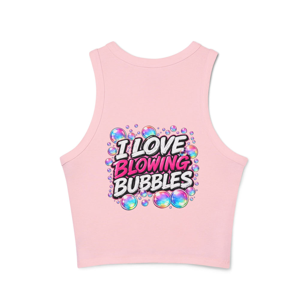 I Love Blowing Bubbles Racer Tank — Down Dirty Productions Graphic Tank Top