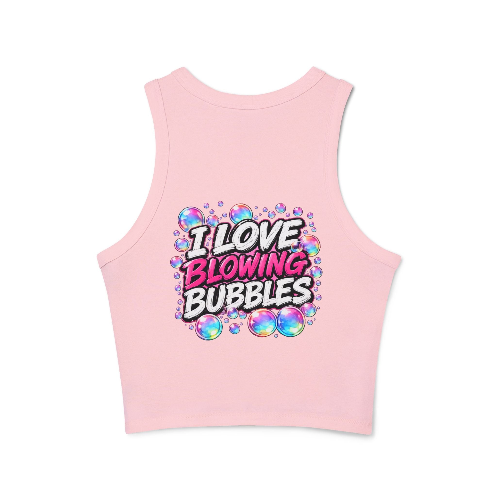 I Love Blowing Bubbles Racer Tank — Down Dirty Productions Graphic Tank Top