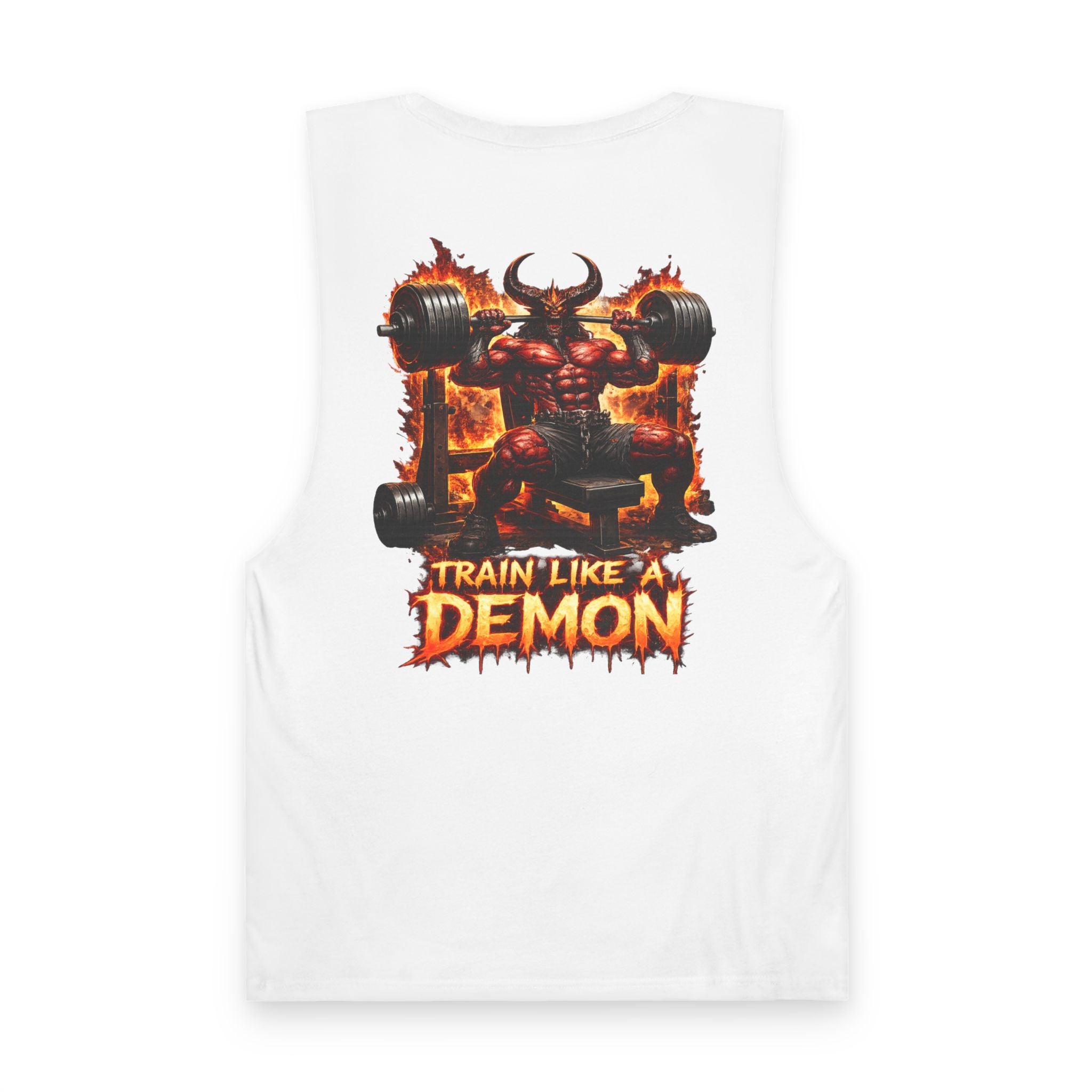 Train Like a Demon Tank Top — Gym Muscle Sleeveless Shirt