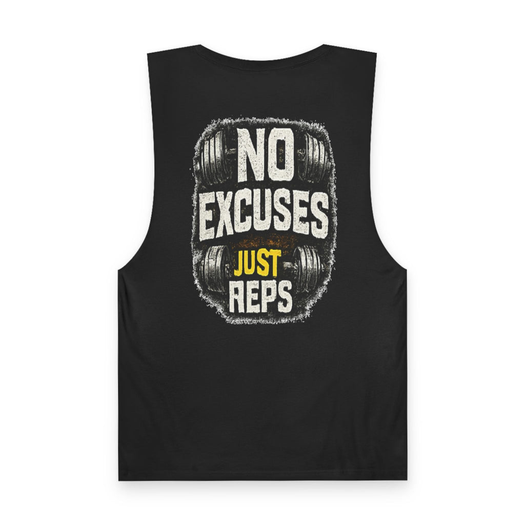 No Excuses Just Reps Tank Top — Motivational Gym Workout Tank