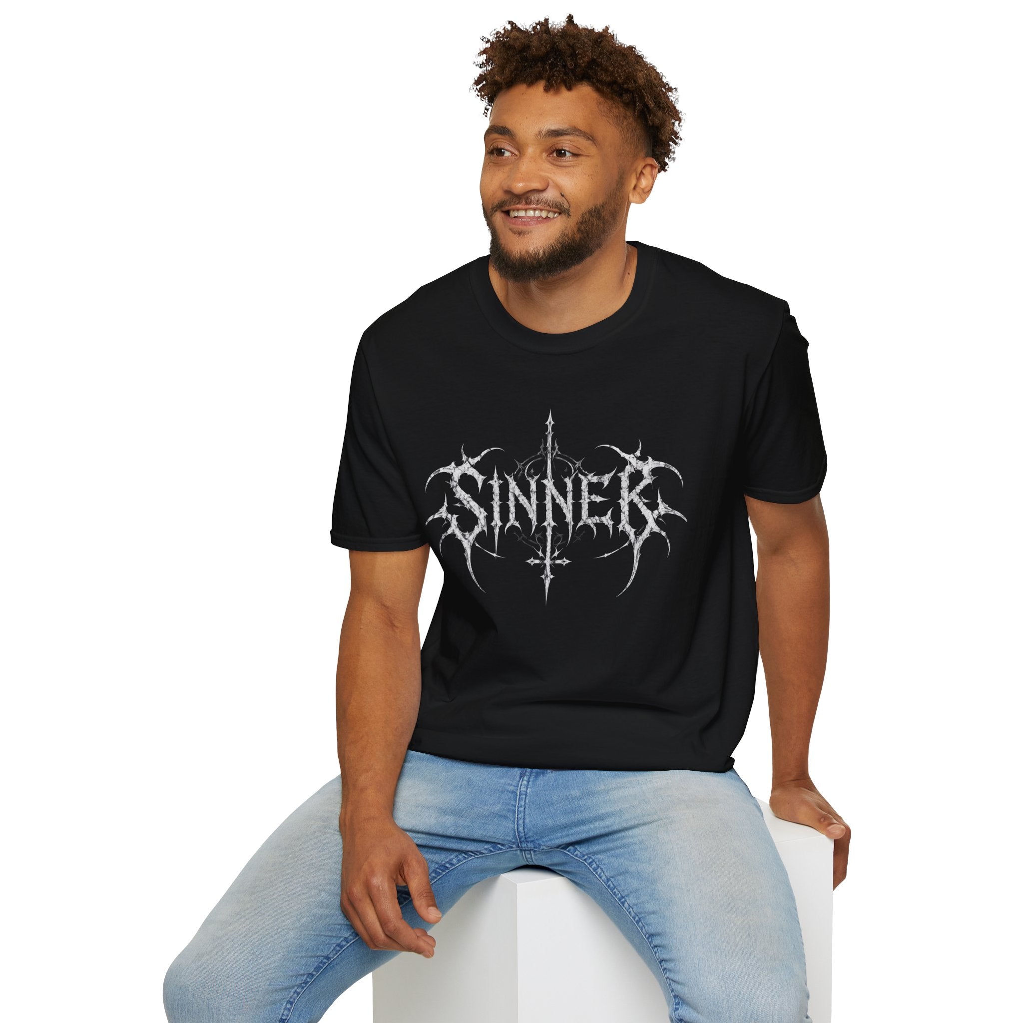 Sinner Graphic T‑Shirt — Gothic Metal Logo Tee