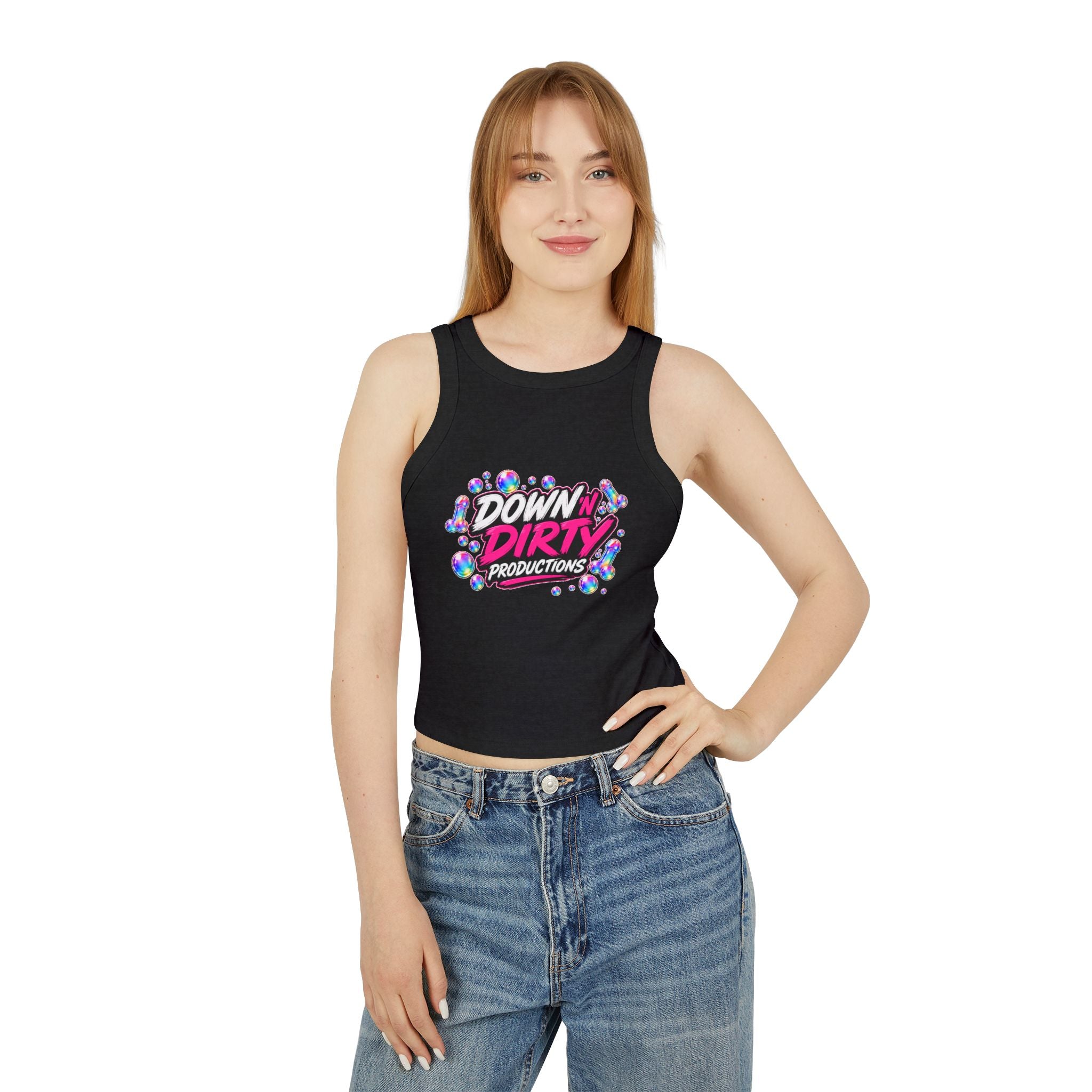 I Love Blowing Bubbles Racer Tank — Down Dirty Productions Graphic Tank Top