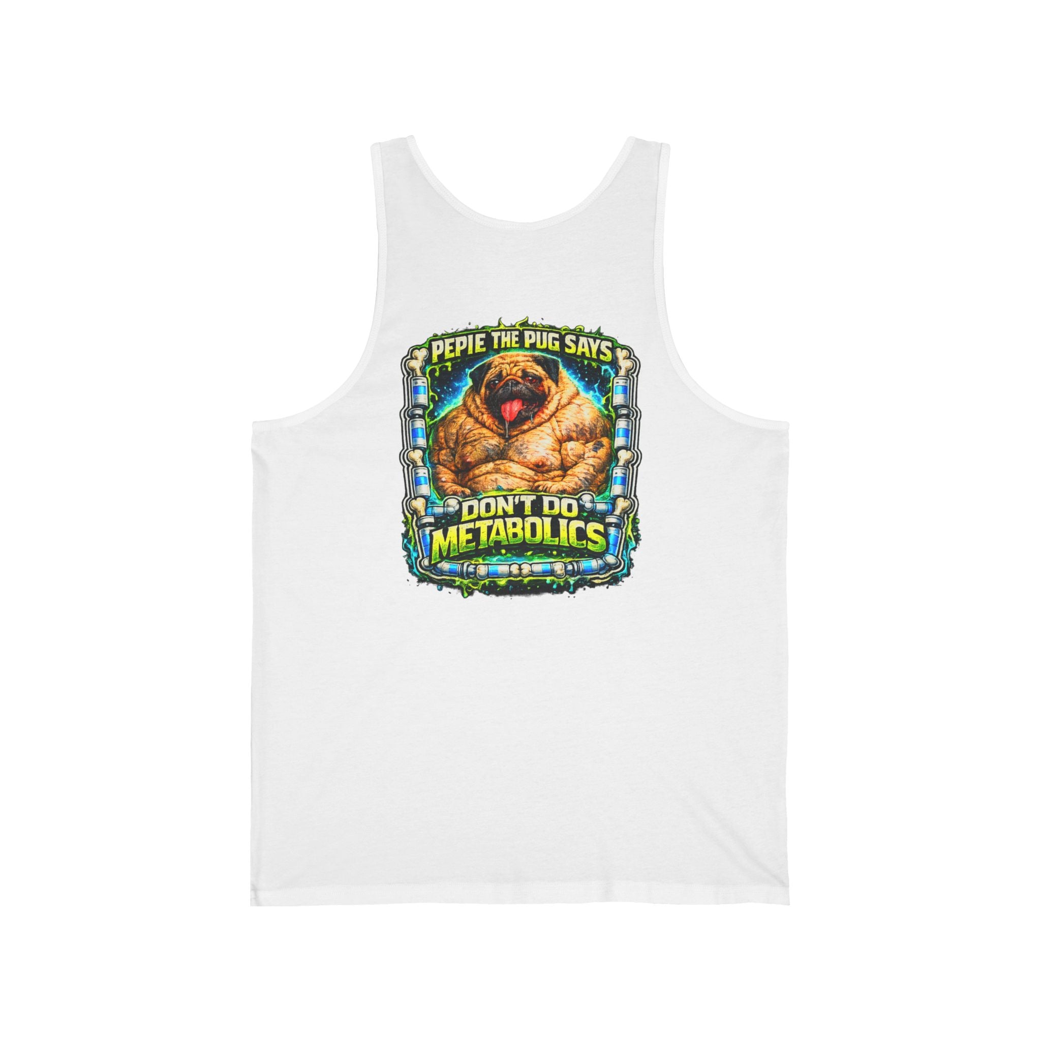 Pepie the Pug "Don't Do Metabolics" Tank Top — Funny Graphic Pug Vest
