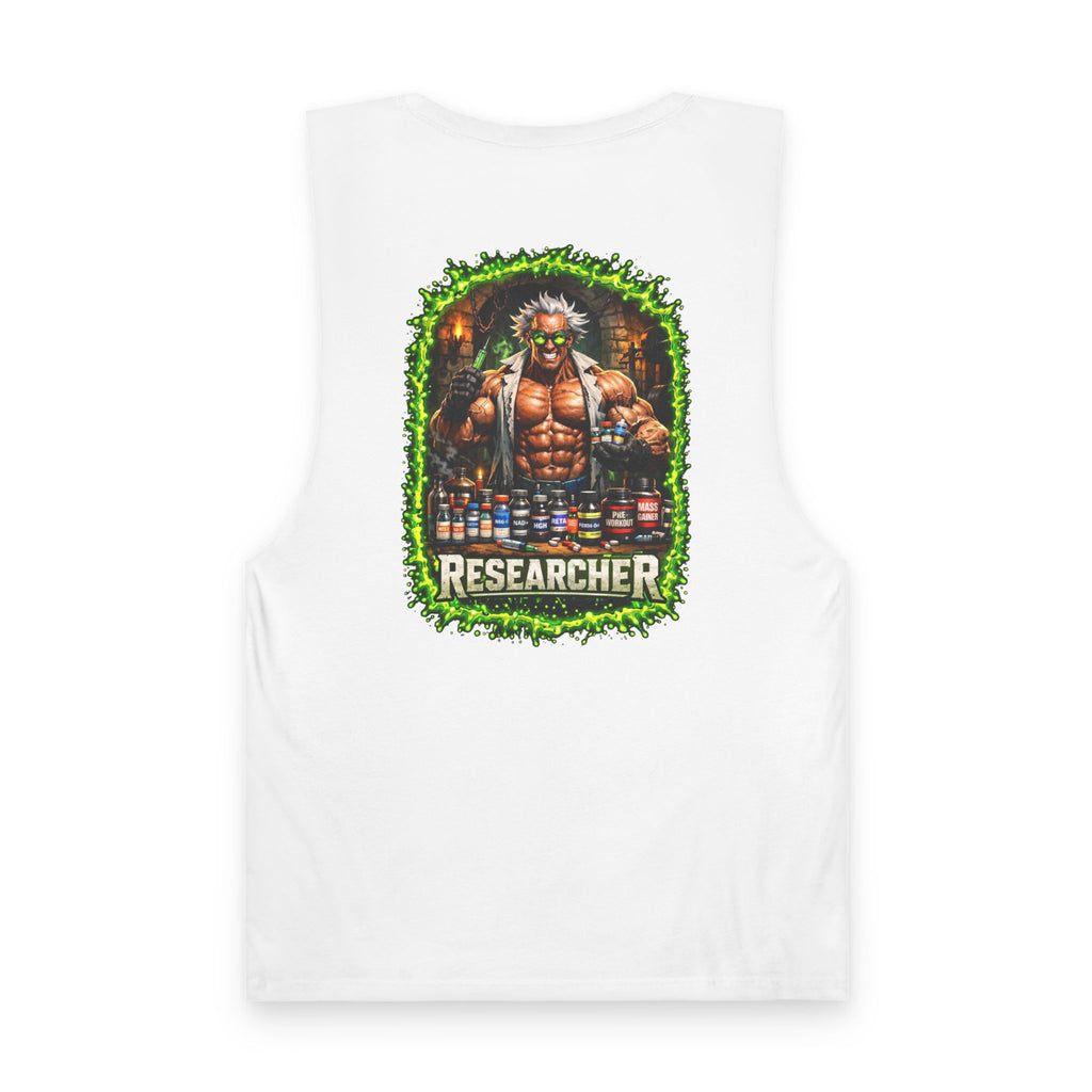 Researcher Tank Top — 'Tough Guy' Vintage Gym Muscle Science Design