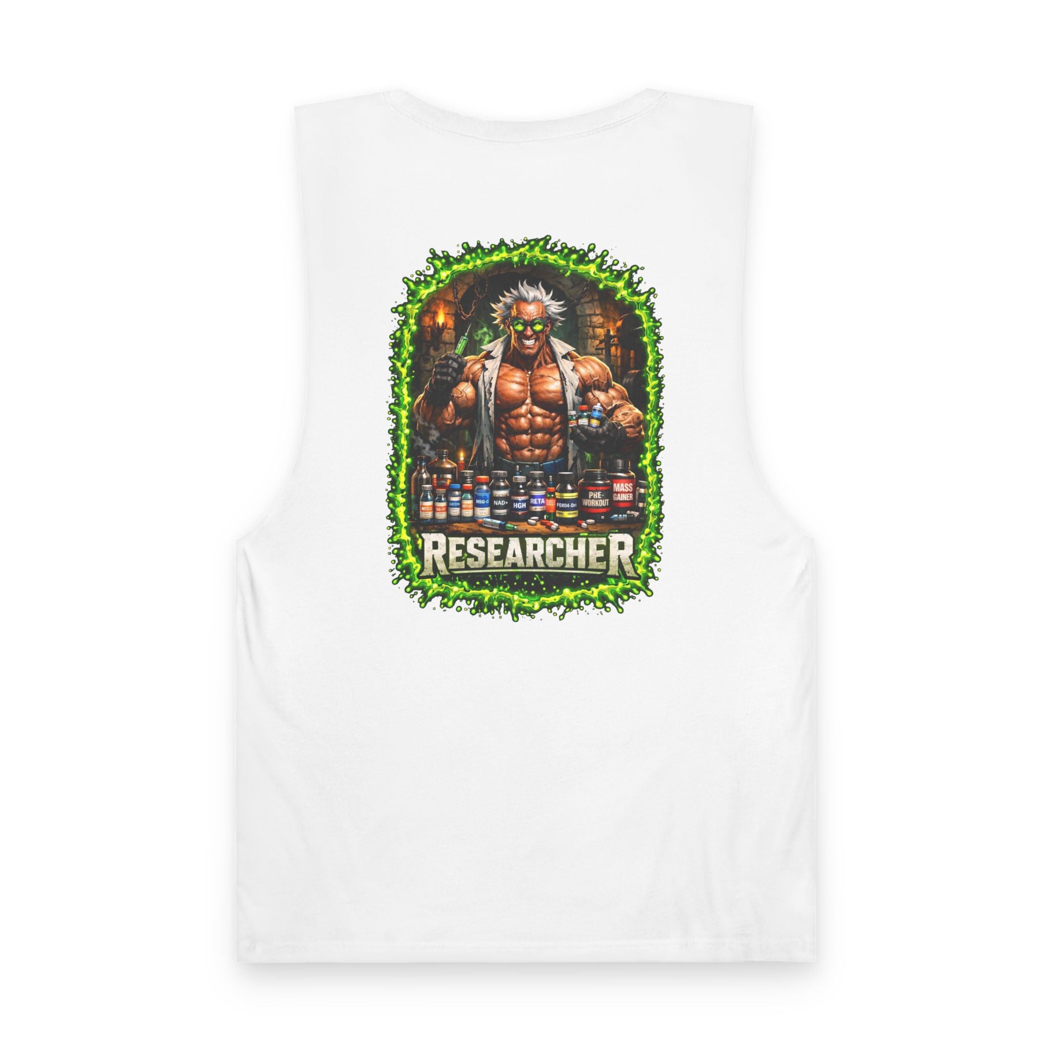 Researcher Tank Top — 'Tough Guy' Vintage Gym Muscle Science Design