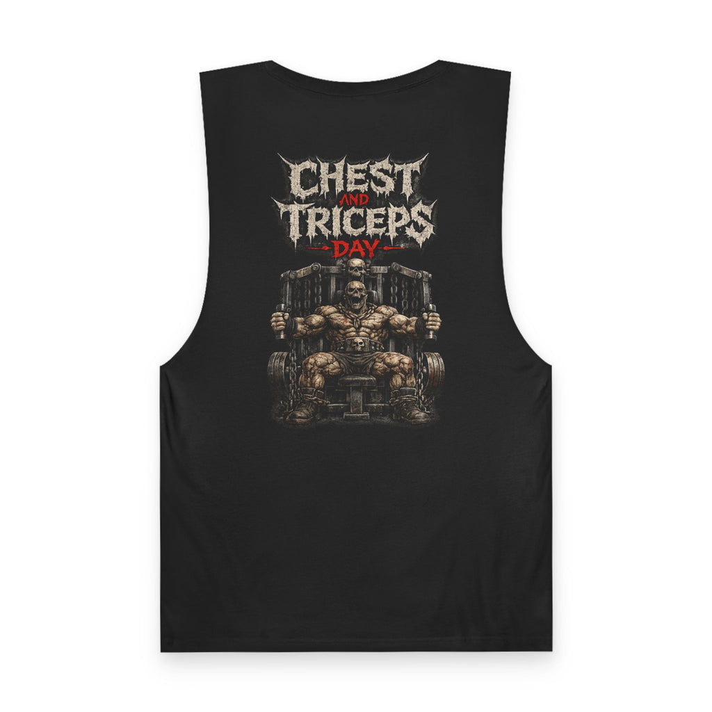 Chest & Triceps Day Tank Top — Tough Guy Gym Workout Sleeveless Shirt