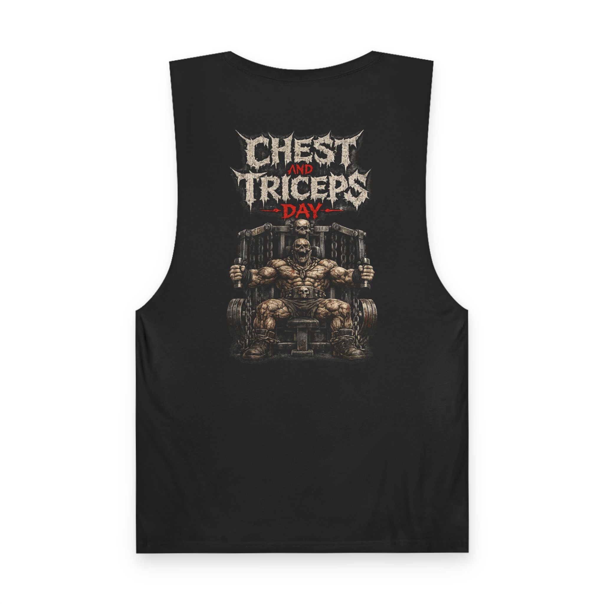 Chest & Triceps Day Tank Top — Tough Guy Gym Workout Sleeveless Shirt