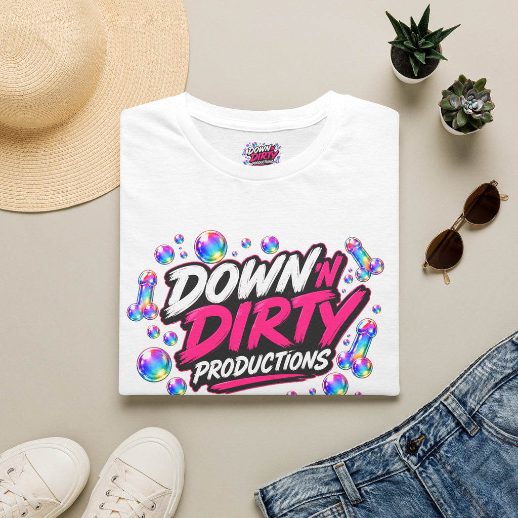 Down 'N Dirty Productions Graphic T-Shirt — Neon Bubble Logo Tee