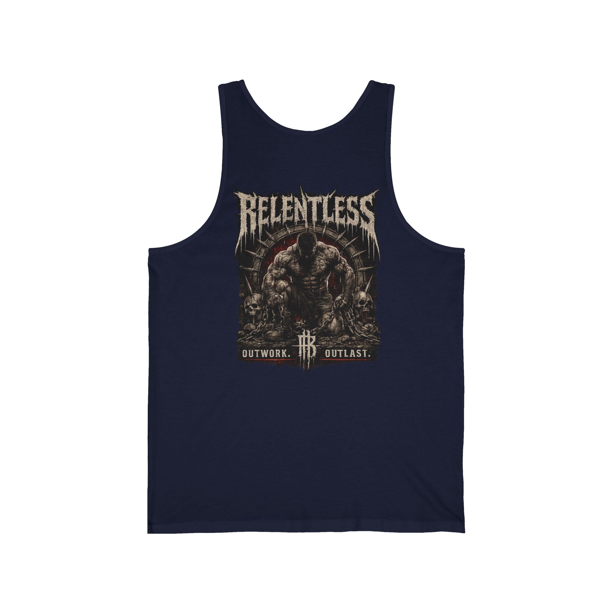 Relentless Muscle Tank — 'Relentless' Gym Tank Top with Tough Guy Graphic