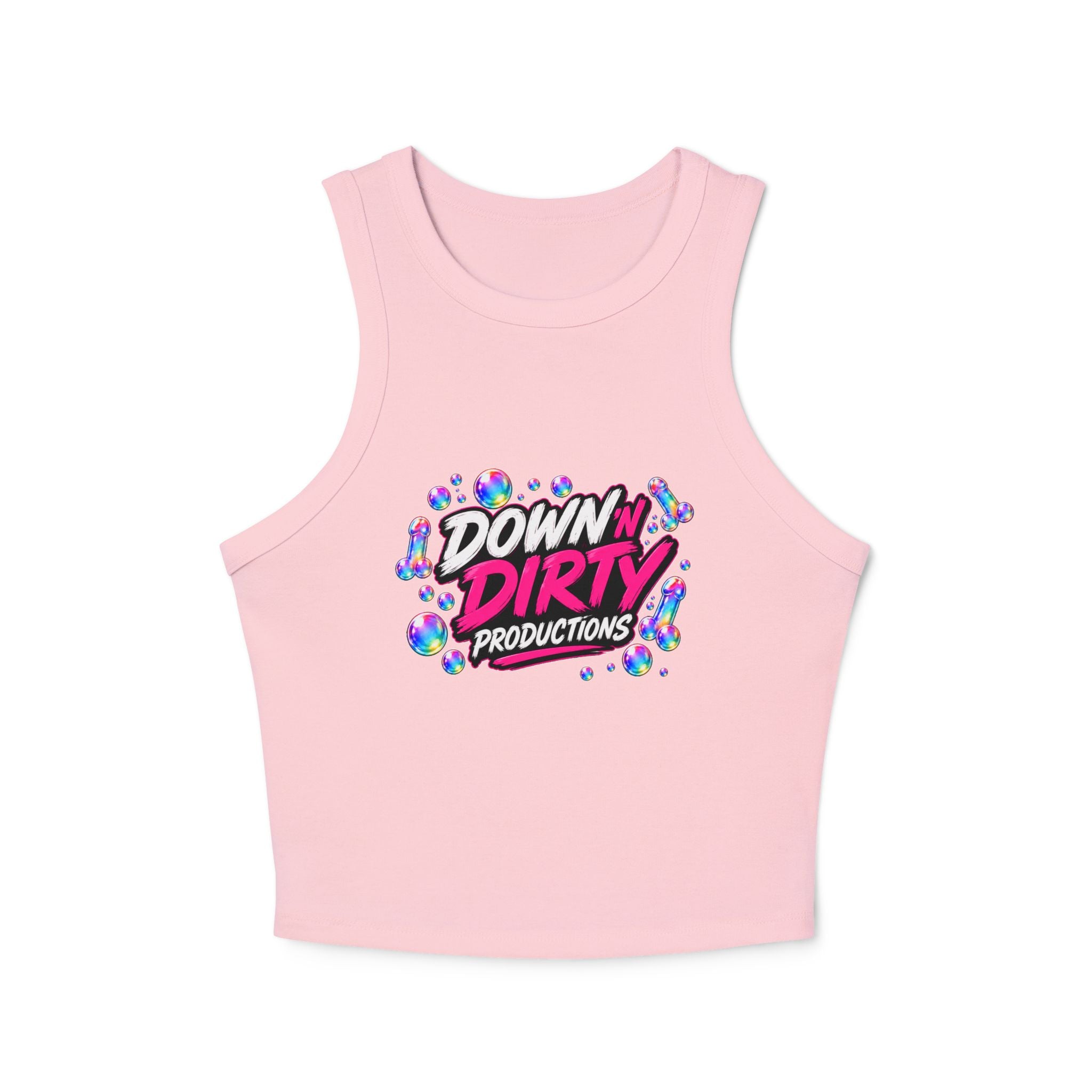 I Love Blowing Bubbles Racer Tank — Down Dirty Productions Graphic Tank Top