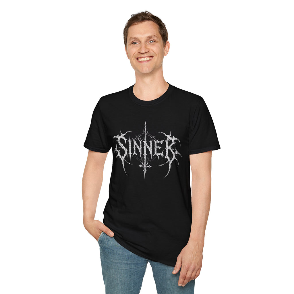Sinner Graphic T‑Shirt — Gothic Metal Logo Tee