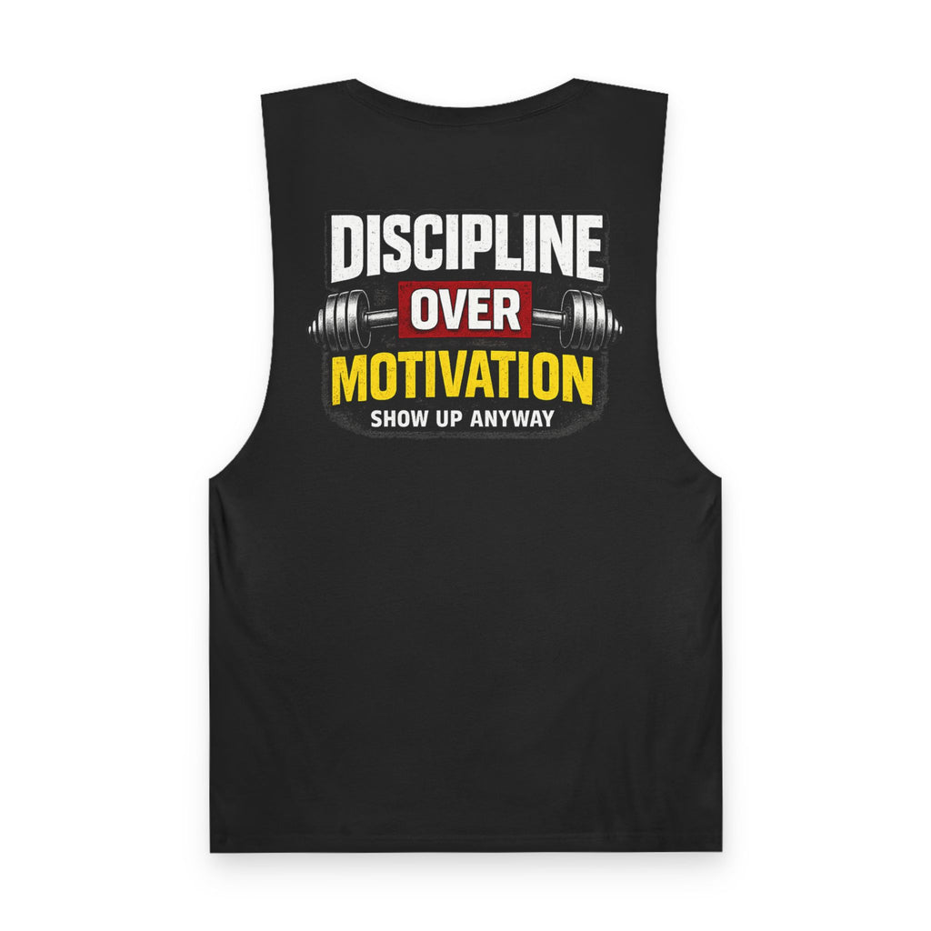 Discipline Over Motivation Tank Top — Gym Workout Fitness Muscle Tee