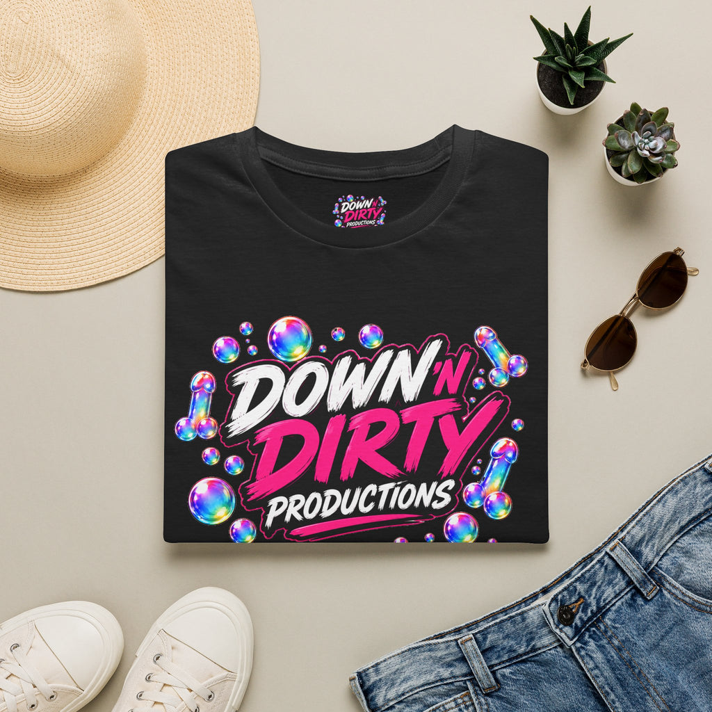 Down 'N Dirty Productions Graphic T-Shirt — Neon Bubble Logo Tee