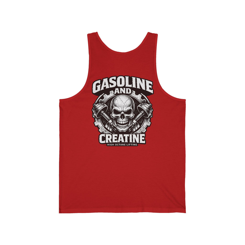 Gasoline and Creatine Skull Tank Top — Gym & Motorcycle Muscle Tank