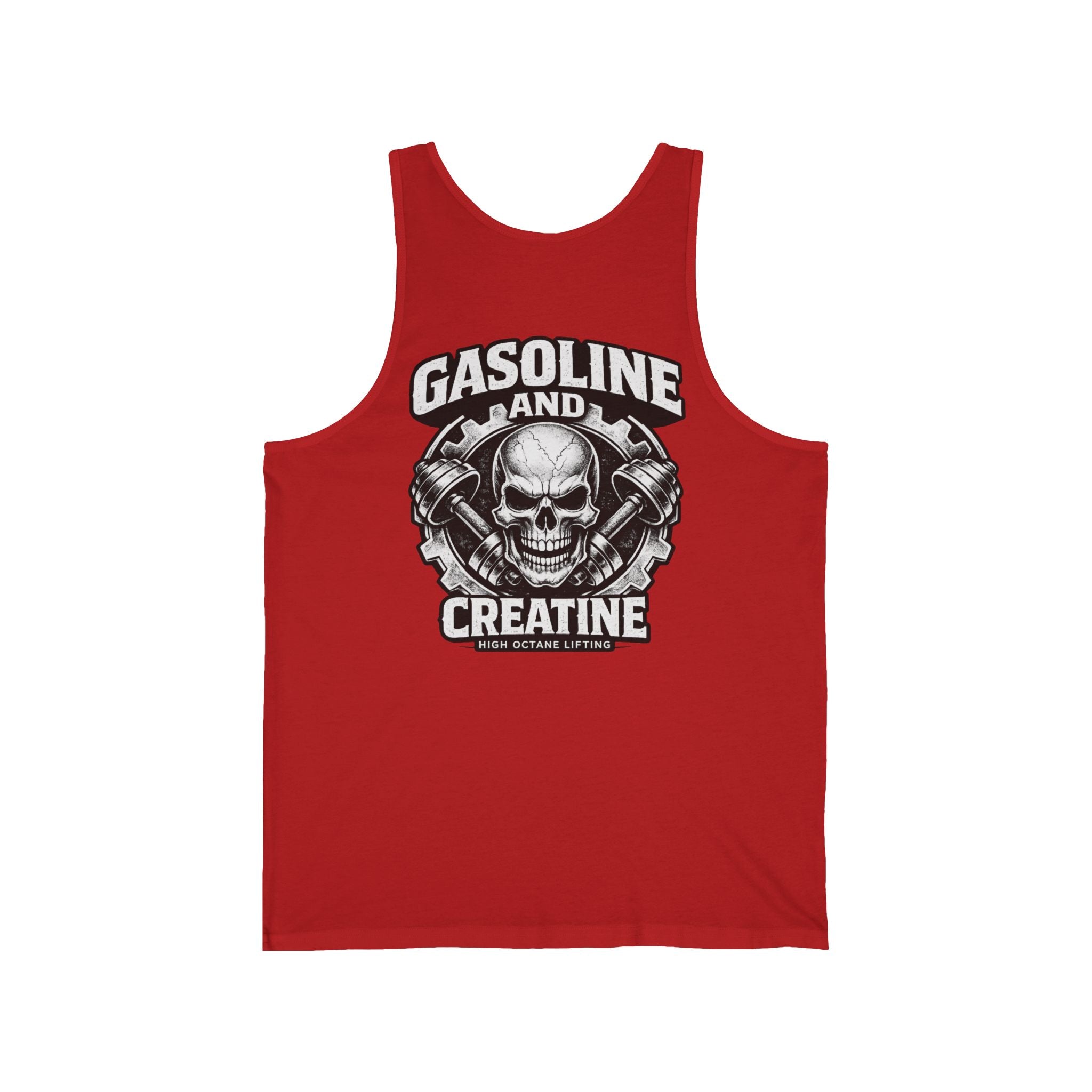 Gasoline and Creatine Skull Tank Top — Gym & Motorcycle Muscle Tank