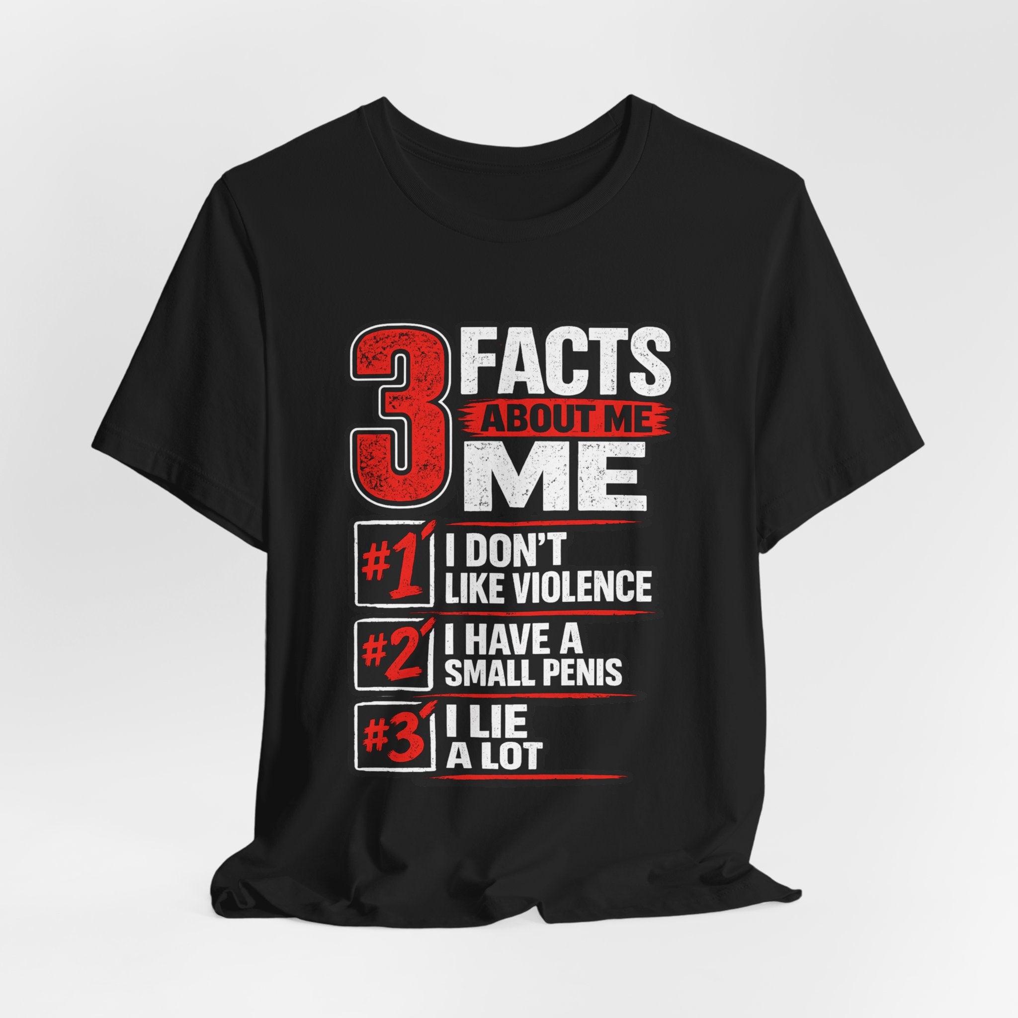 Graphic Tee — "3 Facts About Me" Funny Provocative Statement T-Shirt