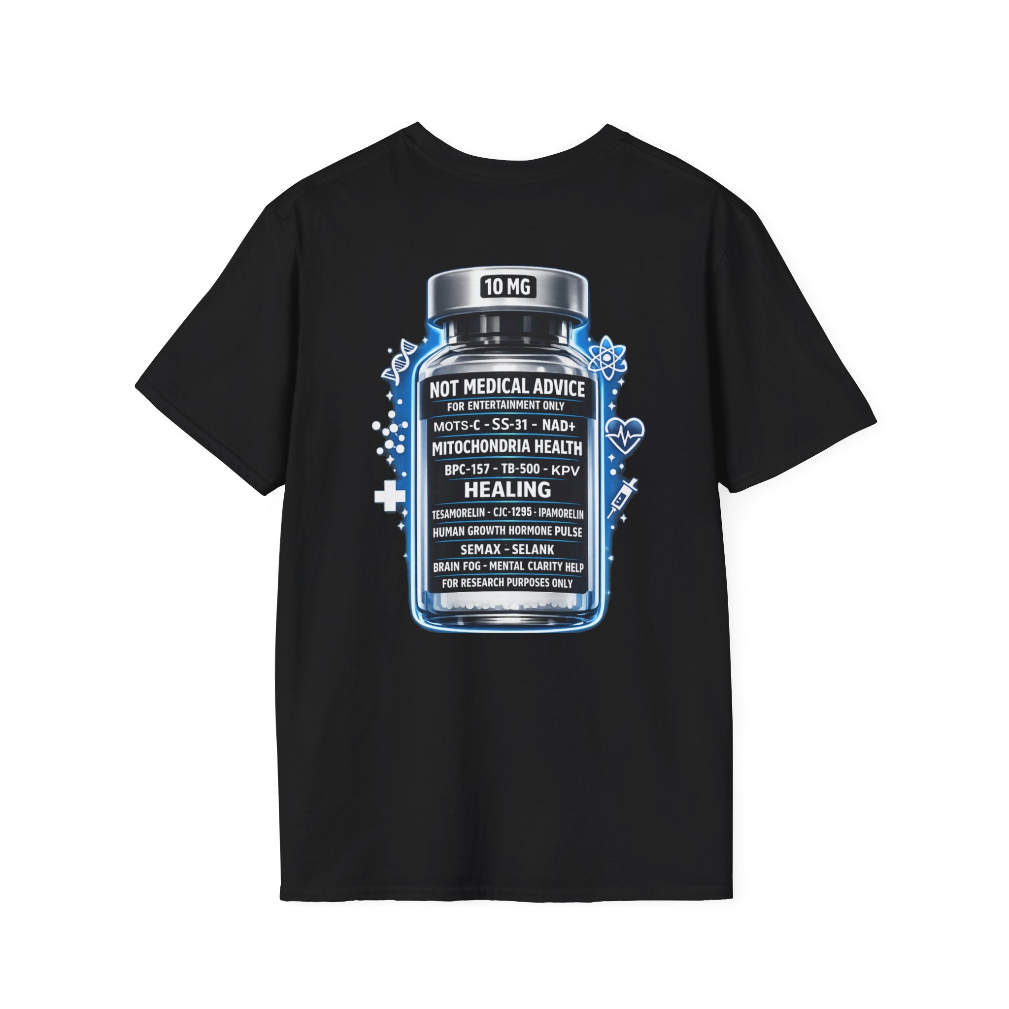 T-Shirt — “NOT MEDICAL ADVICE” Peptide Vial Graphic Tee