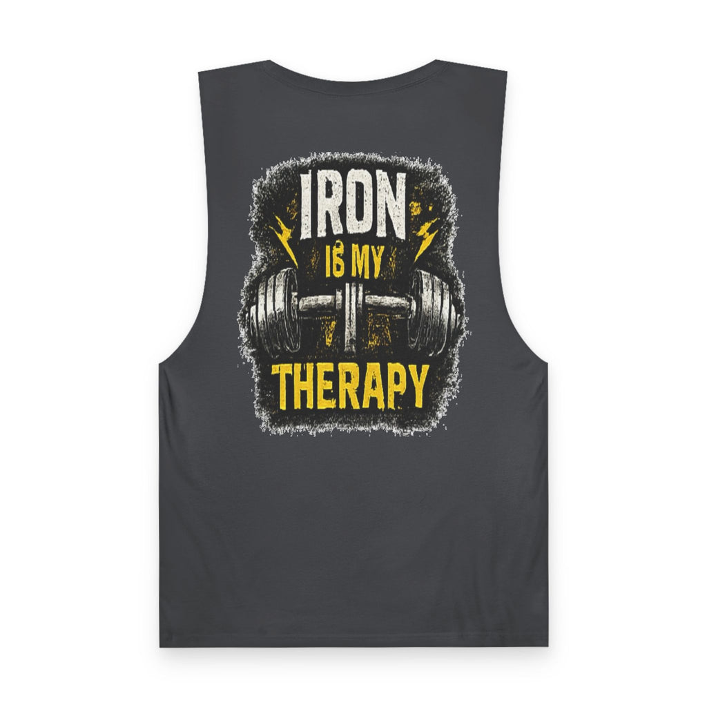 Iron Is My Therapy Tank Top — Gym Workout Muscle Tank
