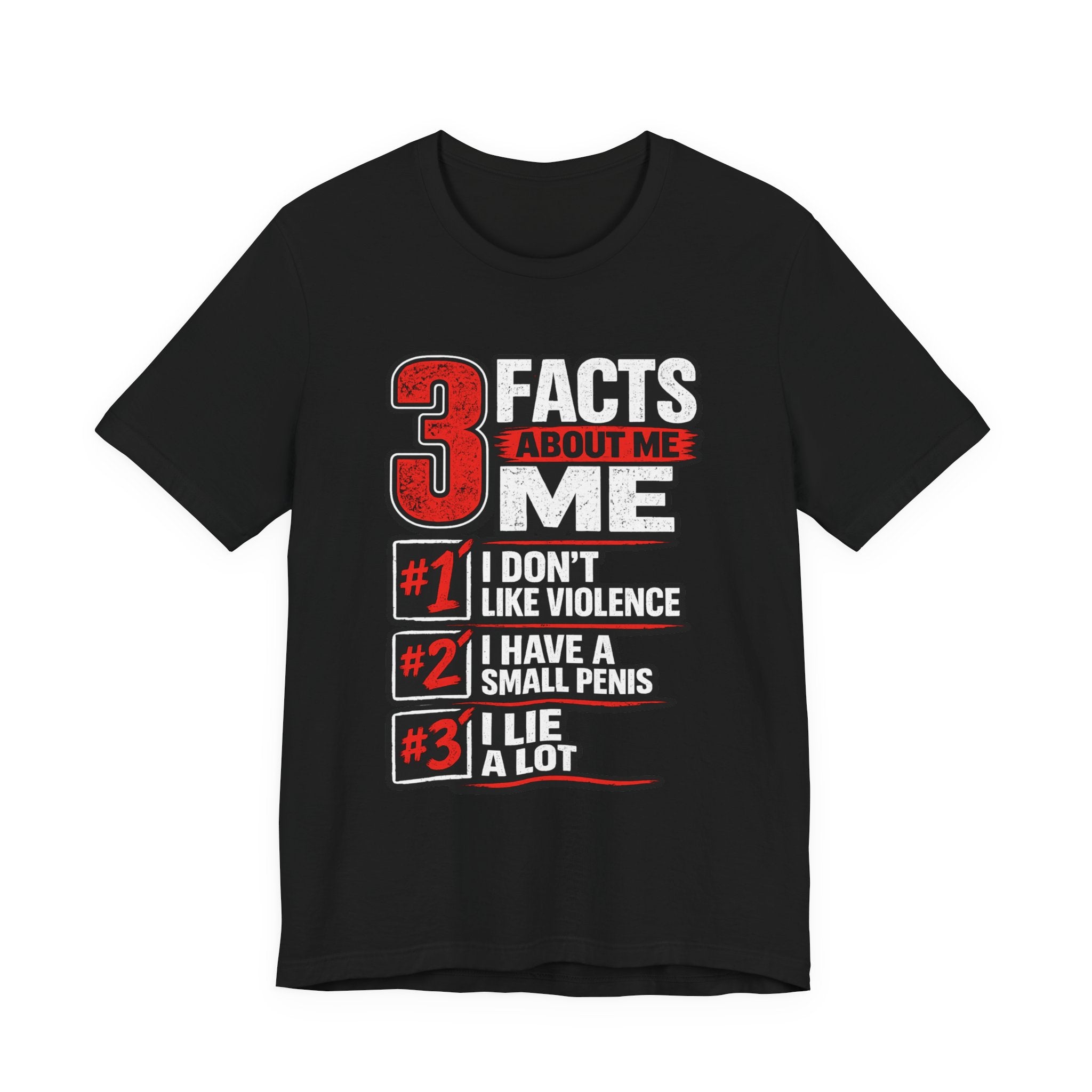 Graphic Tee — "3 Facts About Me" Funny Provocative Statement T-Shirt