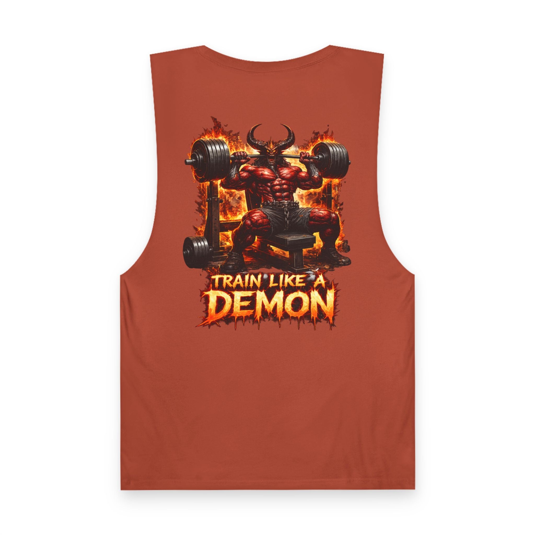 Train Like a Demon Tank Top — Gym Muscle Sleeveless Shirt