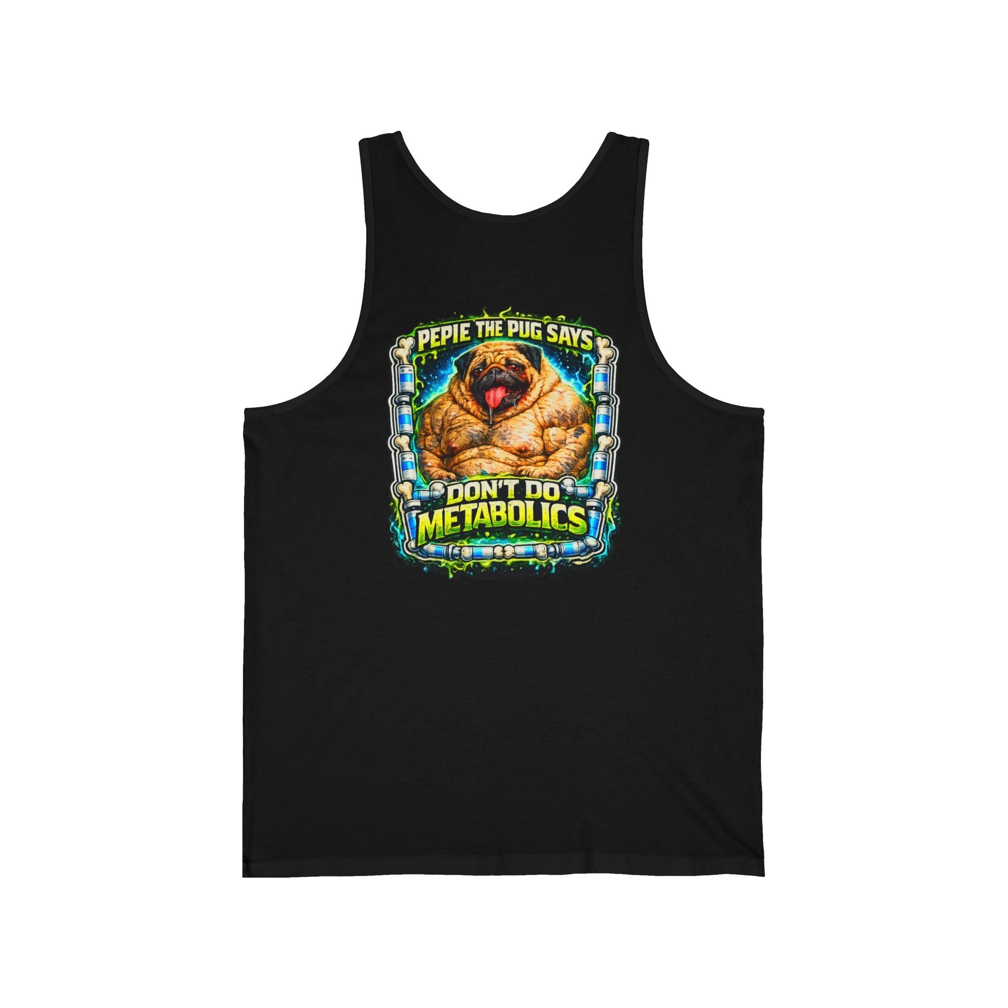 Pepie the Pug "Don't Do Metabolics" Tank Top — Funny Graphic Pug Vest