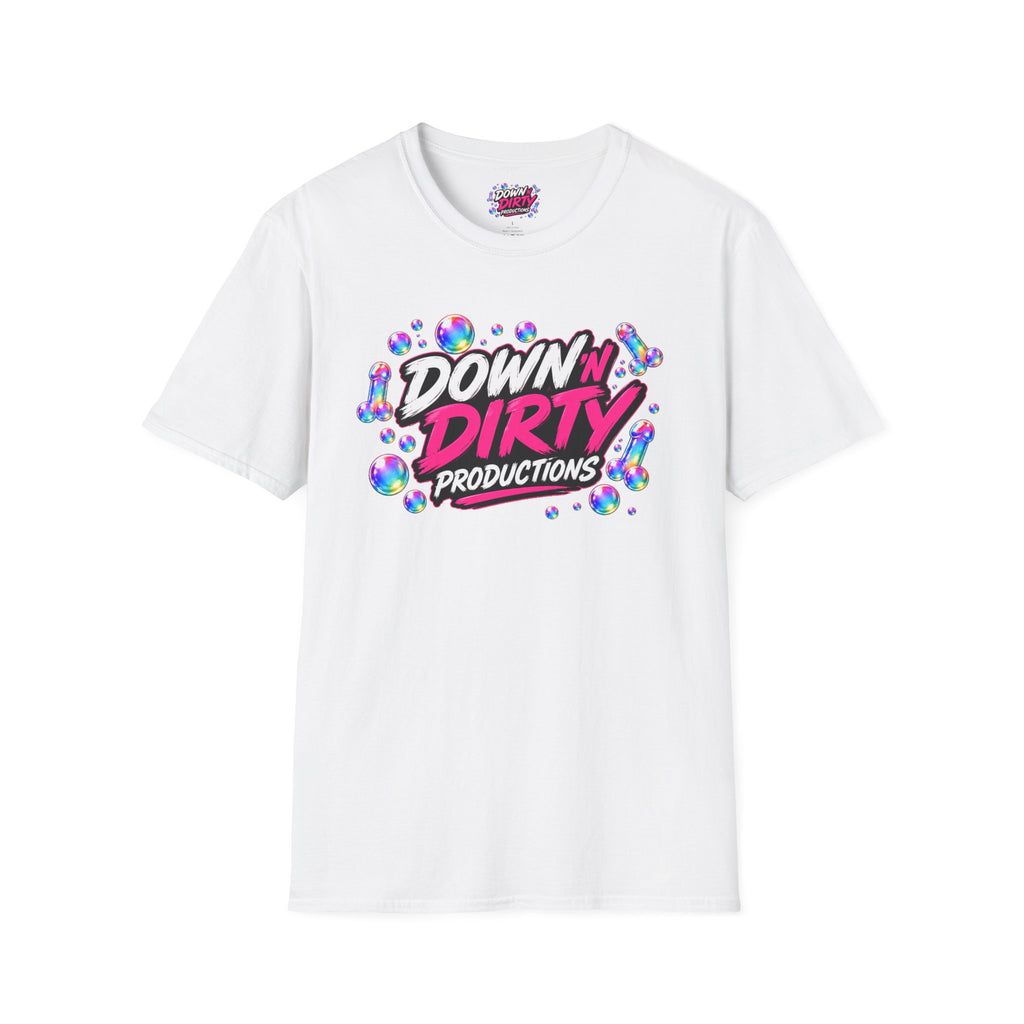 Down 'N Dirty Productions Graphic T-Shirt — Neon Bubble Logo Tee