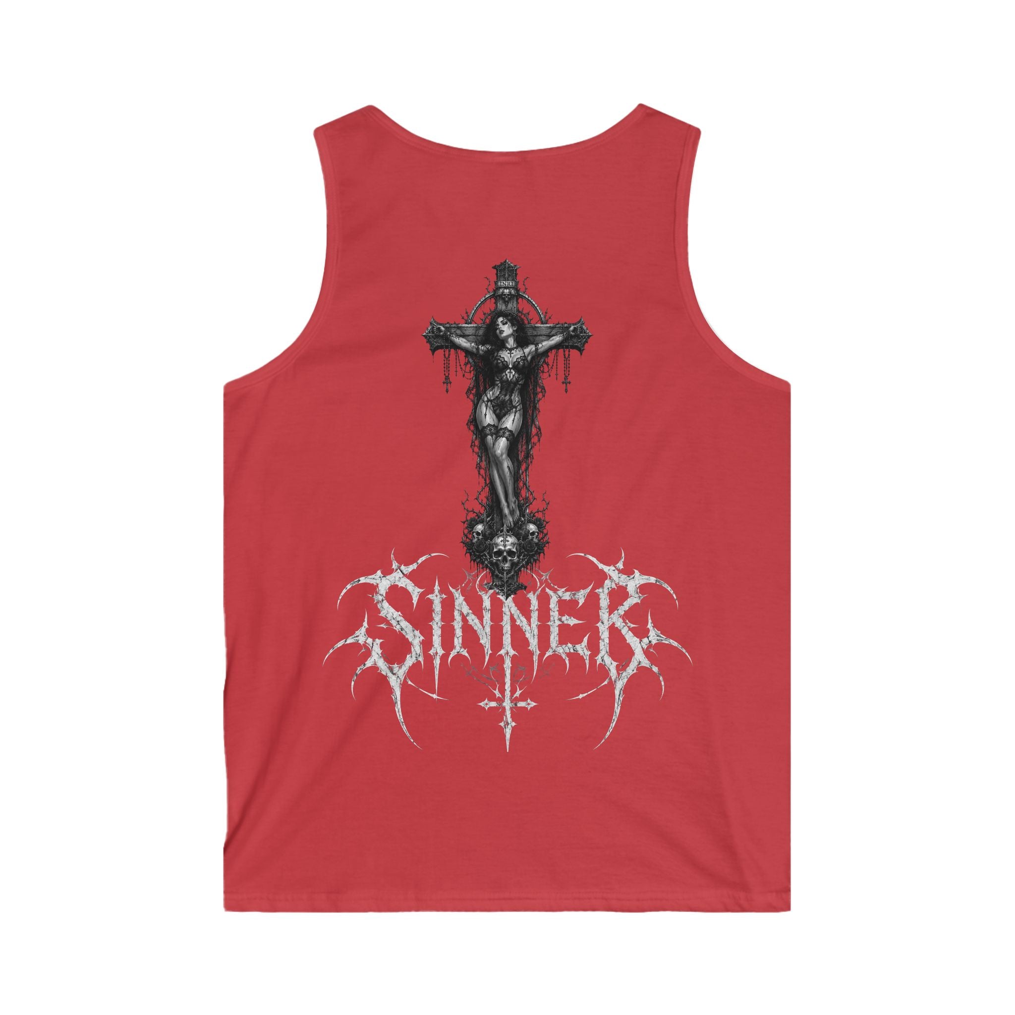 Sinner Black Tank Top — Gothic Metal Band Style Sleeveless Shirt